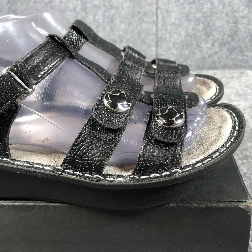Alegria KLE-501 Wedge Sandals Womens 7-7.5 Black Slip‎ Resistant Comfort